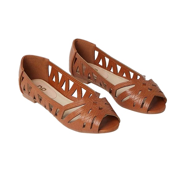 Dorothy Perkins Dam/Dam Prim Peep Toe Bred Pumps 6 UK Tan Tan 6 UK