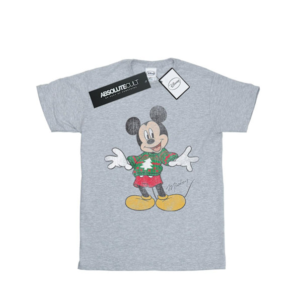 Disney Boys Mickey Mouse Jultröja T-shirt 5-6 år Spo Sports Grey 5-6 Years