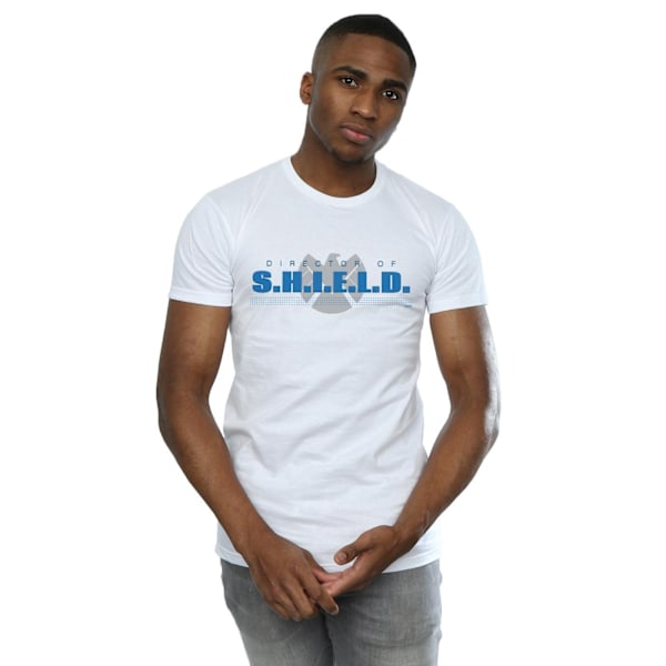 Marvel Mens Agents of S.H.I.E.L.D. Director Of S.H.I.E.L.D. T-shirt White 3XL