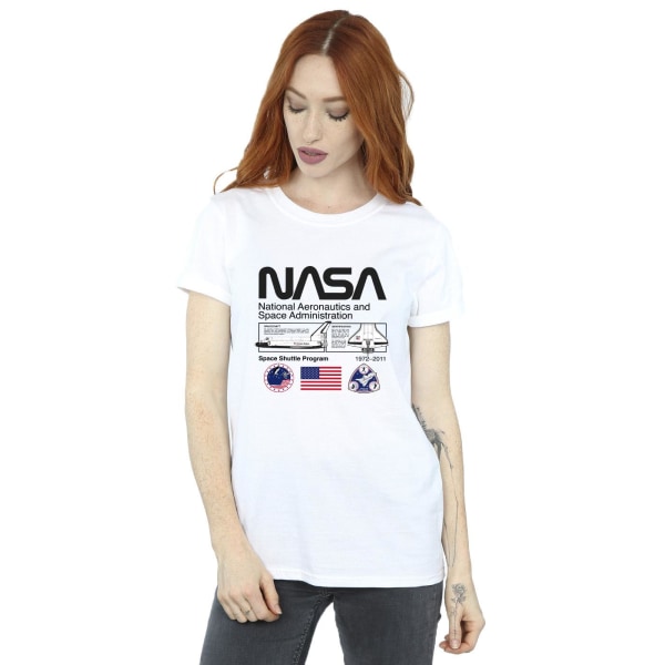 NASA Dam/Kvinnor Space Admin Bomull Boyfriend T-Shirt S Vit White S