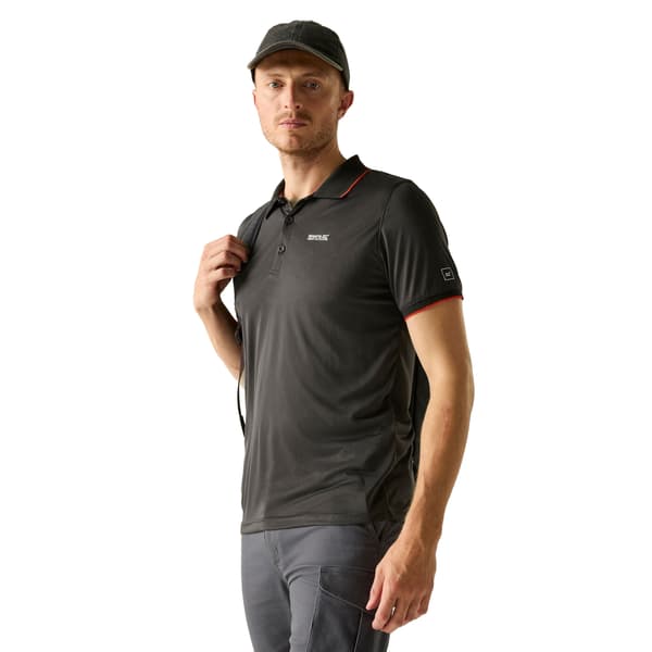 Regatta Herr Remex II Jersey Pikétröja S Ask/Rostorange Ash/Rusty Orange S