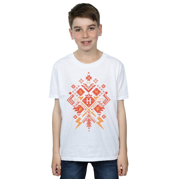 Harry Potter Pojkar Jul Fair Isle T-shirt 7-8 år Vit White 7-8 Years
