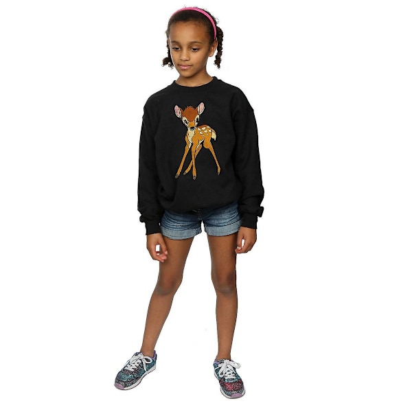 Bambi Girls Classic Cotton Sweatshirt 12-13 år Svart Black 12-13 Years