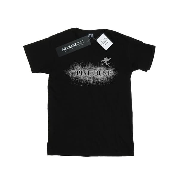 Disney Dam/Dam Tinker Bell Pixie Dust Bomull Boyfriend T-shirt Black M