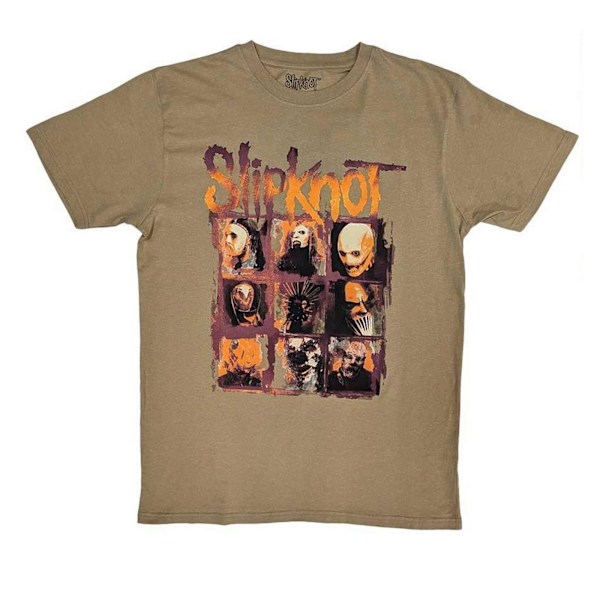 Slipknot Unisex Adult The End, So Far Grid Photos Back Print T-shirt Tan Brown L