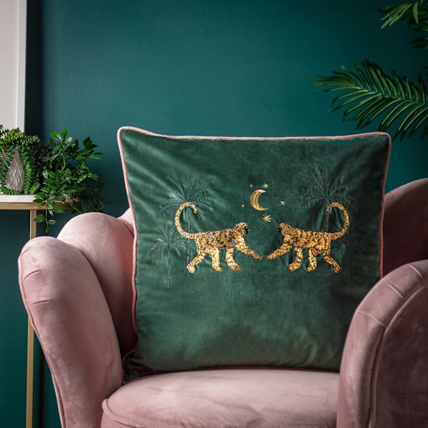 Wylder Dusk Monkey Kuddfodral 50cm x 50cm Smaragd Emerald 50cm x 50cm