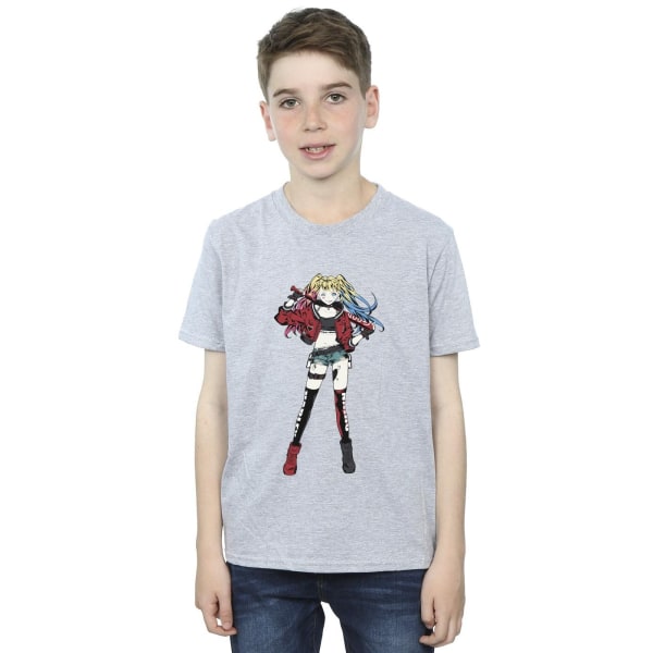 DC Comics Boys Harley Quinn Stående T-shirt 12-13 år S Sports Grey 12-13 Years