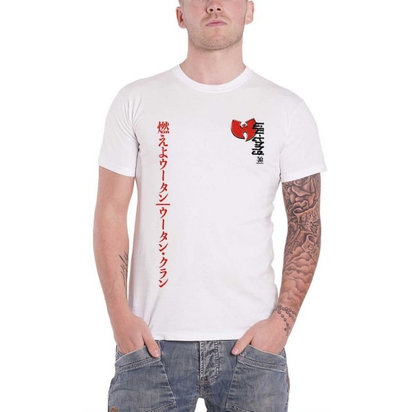 Wu-Tang Clan Unisex Vuxen svärd bomull T-shirt L Vit White L