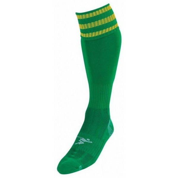 Precision Barn/Barn 3 Ränder Pro Fotbollsstrumpor 12 UK Barn Green/Gold 12 UK Child-2 UK