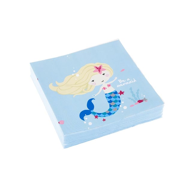 Amscan Be A Mermaid 2-lagers servetter (20-pack) One Size Blå Blue One Size