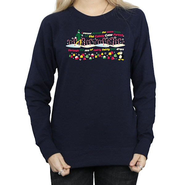 Elf Dam/Damer Candy Cane Forest Sweatshirt XXL Marinblå Navy Blue XXL