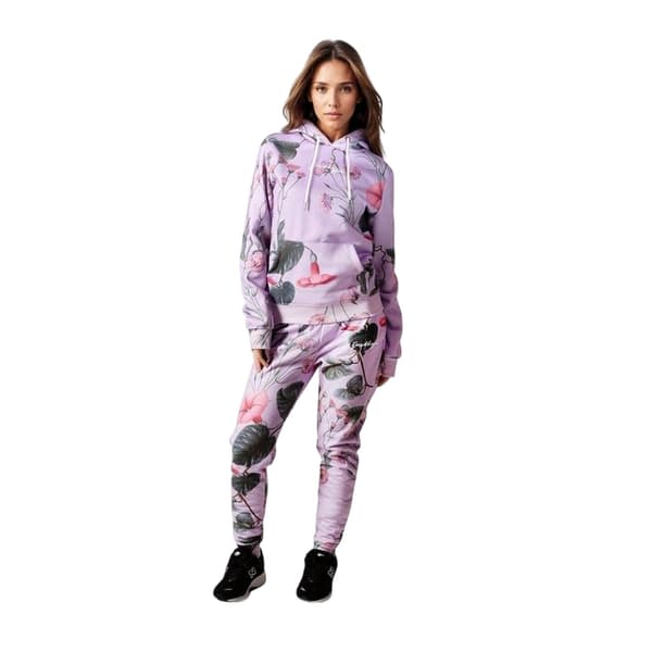 Hype Dam Vävd Scribble Lätta Avsmalnande Joggers 4 Lilac 4 UK