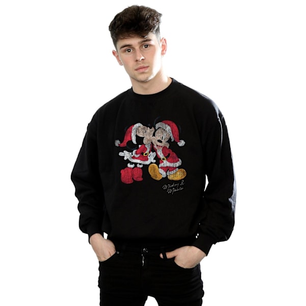 Disney Herr Mickey Och Minnie Julkyss Sweatshirt 3XL Svart Black 3XL