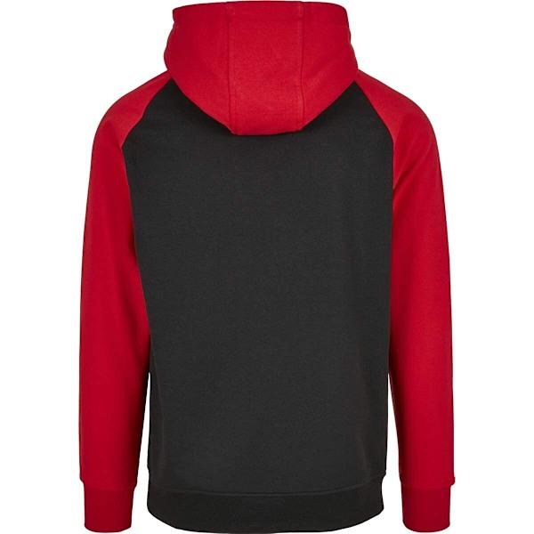 Bygg ditt varumärke Herr Basic Raglan Hoodie M Svart/Röd Black/Red M