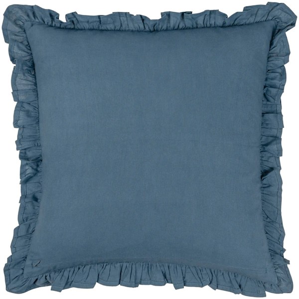 Paoletti Montrose Plisserad Blommig Kuddfodral 50cm x 50cm Fransk Blå French Blue 50cm x 50cm