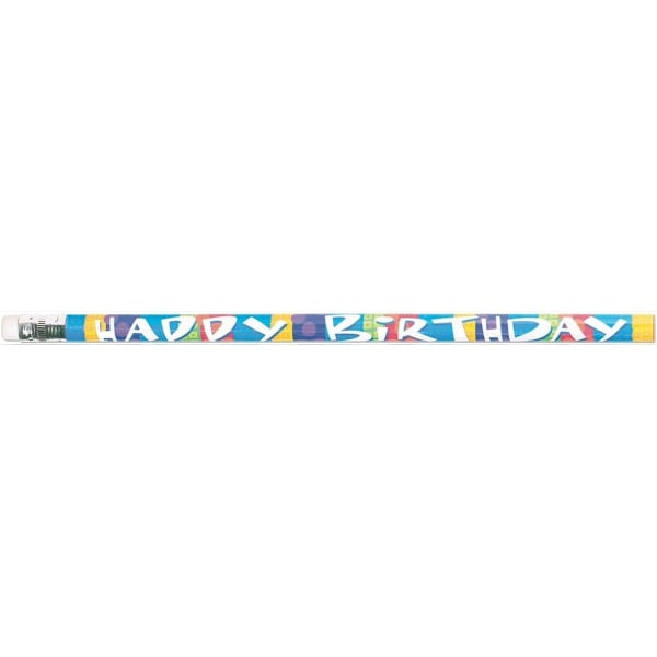 Amscan Happy Birthday Blyertspenna Med Suddgummi (Förpackning om 12) En Storlek Multicoloured One Size