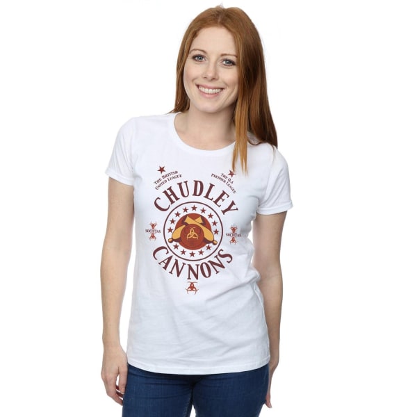 Harry Potter Dam/Kvinnor Chudley Cannons Logo Bomull T-shirt White XXL