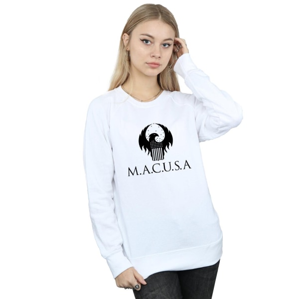 Fantastiska vidunder Kvinnors/Dam MACUSA Logotyp Sweatshirt XXL Vit White XXL