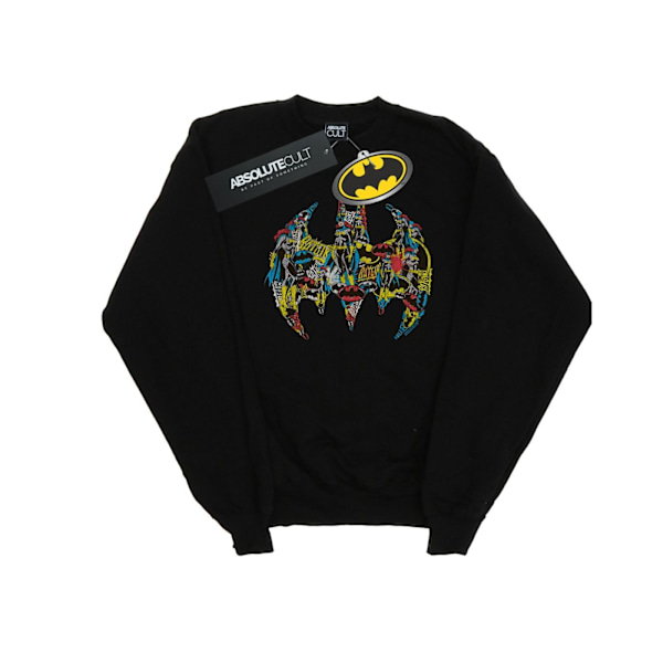 DC Comics Girls Batman Batgirl Logo Collage Sweatshirt 7-8 år Black 7-8 Years