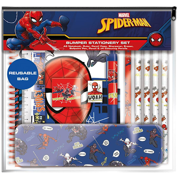 Spider-Man Bumper Stationery Set 23,5 cm x 3 cm x 23,5 cm Multifärg Multicoloured 23.5cm x 3cm x 23.5cm