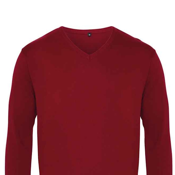 Premier Herrar Stickad Bomulls-Akryl V-Hals Tröja 4XL Burgunder Burgundy 4XL