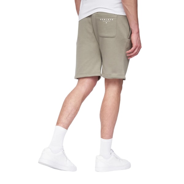 Henleys Herr Metafone Sweatshorts L R Damm Olive Dusty Olive L R