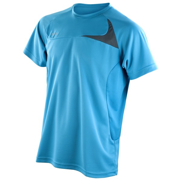 Spiro Mens Dash Training T-Shirt 4XL Aqua/Grå Aqua/Grey 4XL