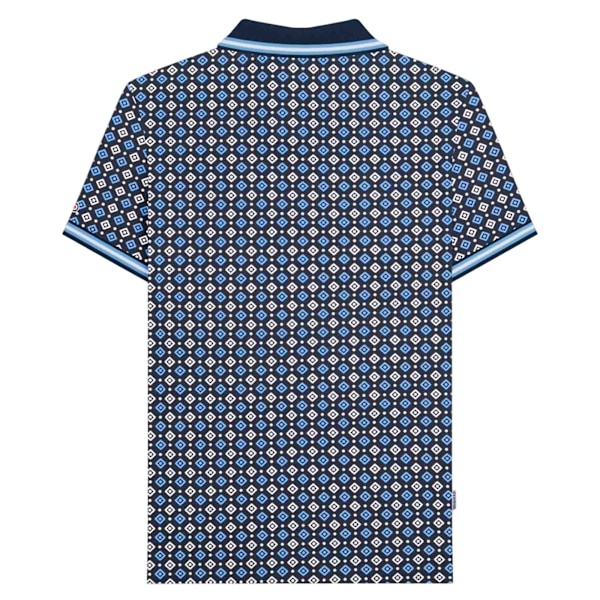 Lambretta Herr SS25 Geometrisk Stor & Lång Polo Tröja 5XL Marinblå/Az Navy/Azure Blue 5XL