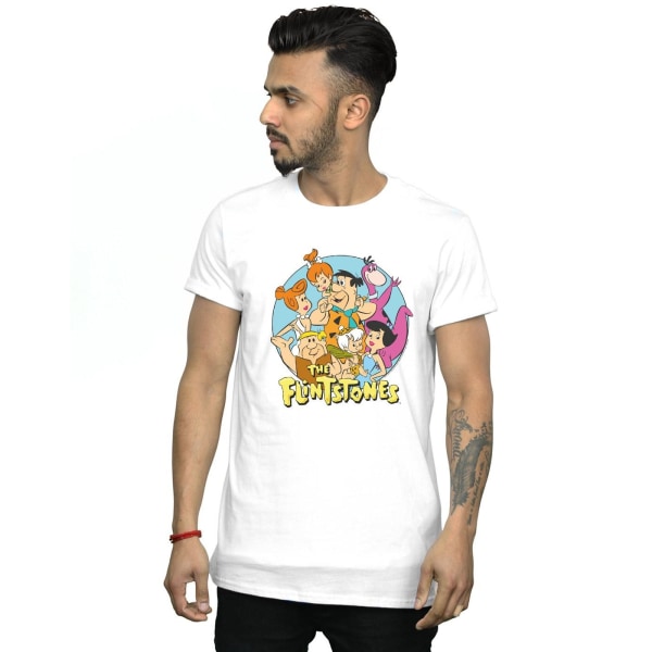 The Flintstones Mens Group Circle T-Shirt 4XL Vit White 4XL