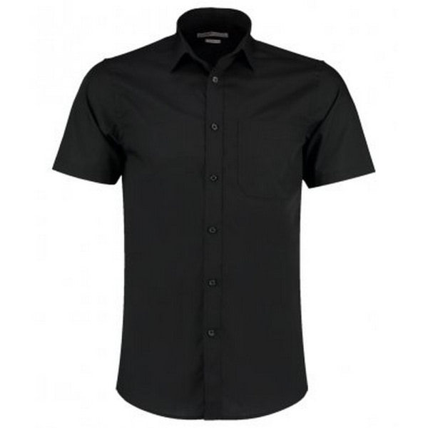 Kustom Kit Herr Kortärmad Skräddarsydd Poplin Shirt 16 Svart Black 16