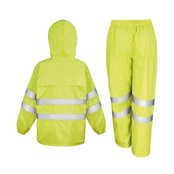 SAFE-GUARD by Result Unisex Vuxen Hög Synlighet Vattentät Jacka Och Byxor Set XXL Gul Yellow XXL