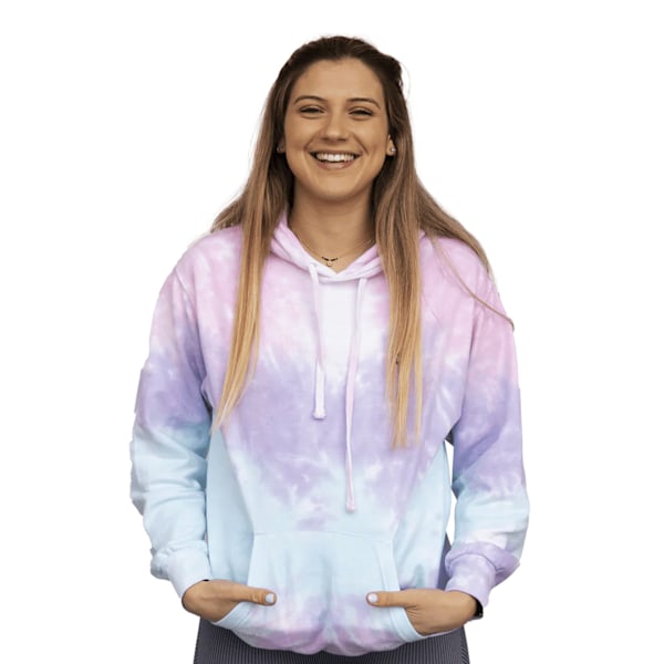 Colortone Unisex Regnbåge Tie Dye Pullover Hoodie S Lila/Blå/ Purple/Blue/Pink S