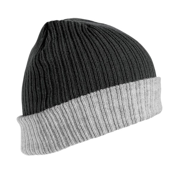 Result Winter Essentials Unisex Vuxen Dubbellagers Mössa En Storlek Black/Grey One Size