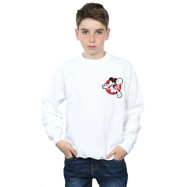Disney Boys Mickey Mouse Dunking Sweatshirt 7-8 år Vit White 7-8 Years
