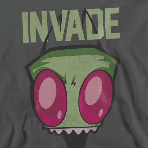 Invader Zim Unisex Vuxen Invade Sweatshirt XL Gråmelerad Charcoal XL