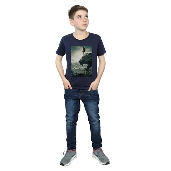 Marvel Boys Black Panther Poster T-Shirt 5-6 år Marinblå Navy Blue 5-6 Years