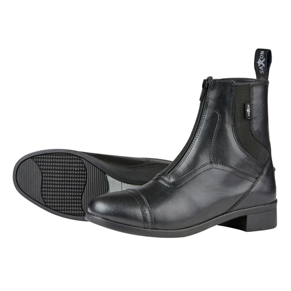 Saxon Unisex Syntovia Zip Paddock Boots 10 UK Black Black 10 UK