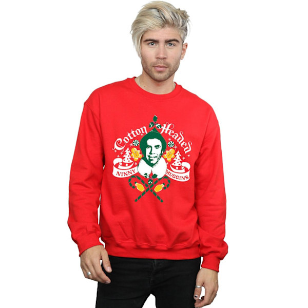 Elf Herr Headed Ninny Muggins Sweatshirt M Röd Red M