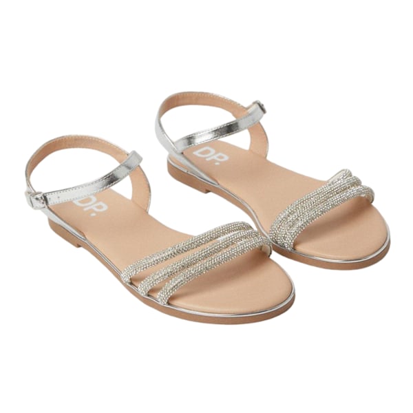 Dorothy Perkins Dam/Dam Fern Pryddad Bred Platt Sandal Silver 3 UK