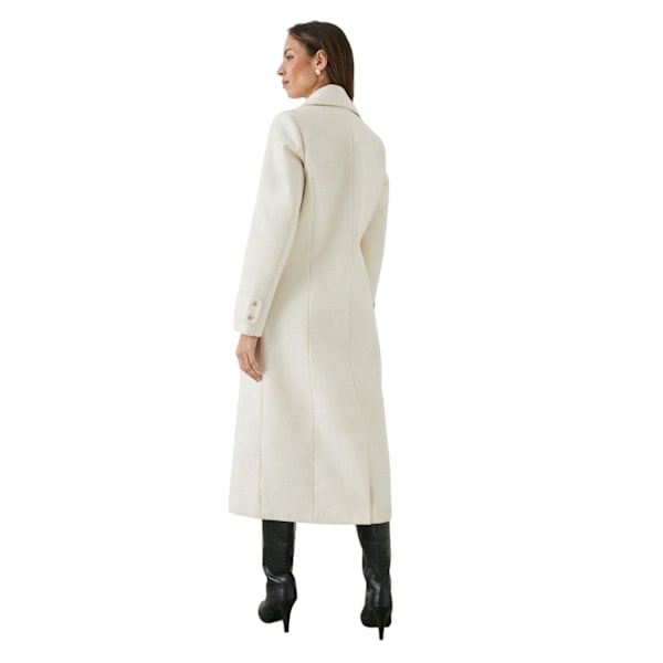 Principles Dam/Damer Lång Oversize Dubbelknäppt Kappa Ivory 16 UK