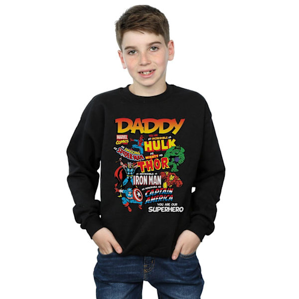 Marvel Boys Our Dad Superhero Sweatshirt 5-6 år Svart Black 5-6 Years