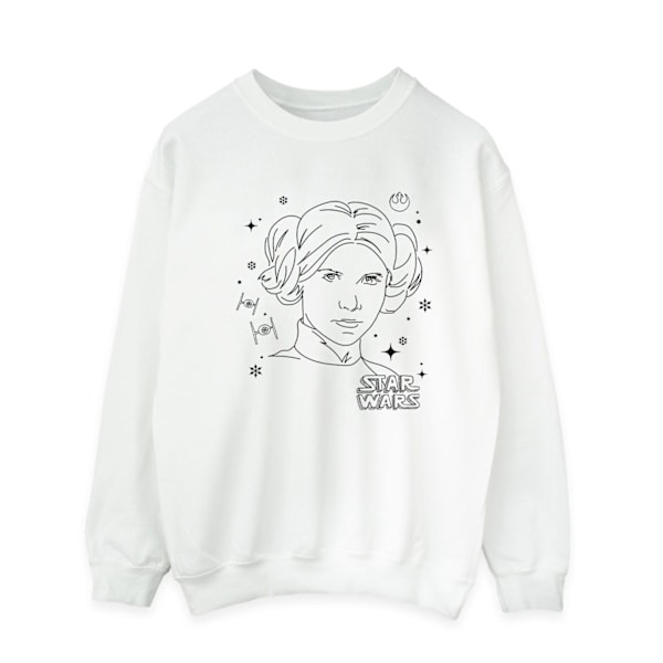 Star Wars Mens Episode IV: A New Hope Leia Christmas Sketch Swe White XXL