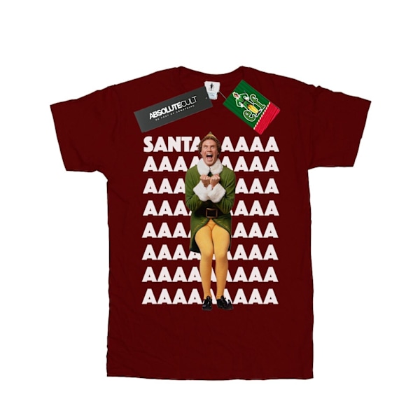 Elf Girls Buddy Santa Scream Bomull T-shirt 9-11 år Bourgogne Burgundy 9-11 Years