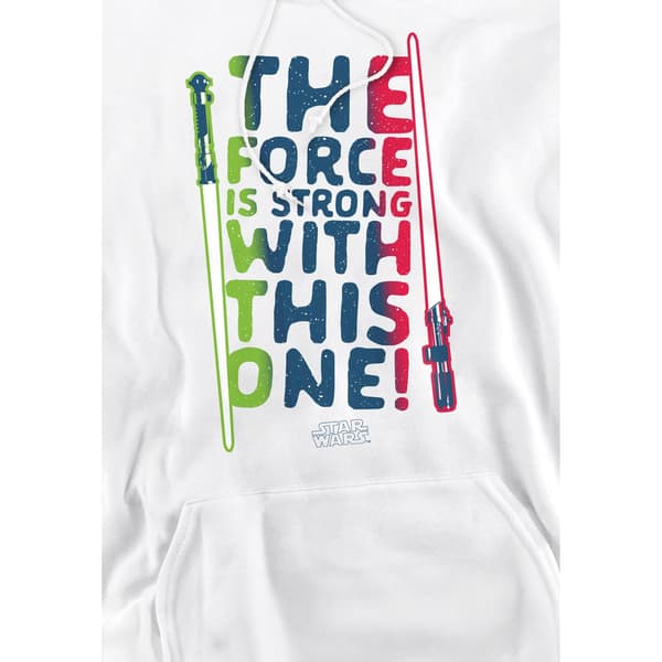 Star Wars Herr Force Is Strong Hoodie S Vit White S