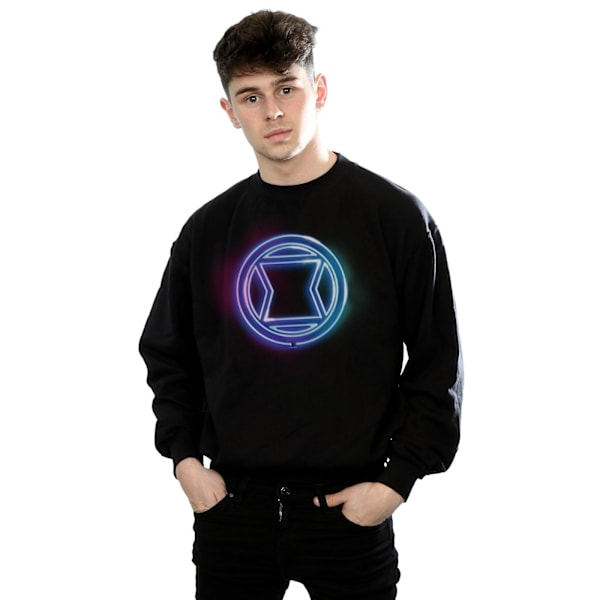 Marvel Herr Svart Änka Neon Logo Sweatshirt 3XL Svart Black 3XL