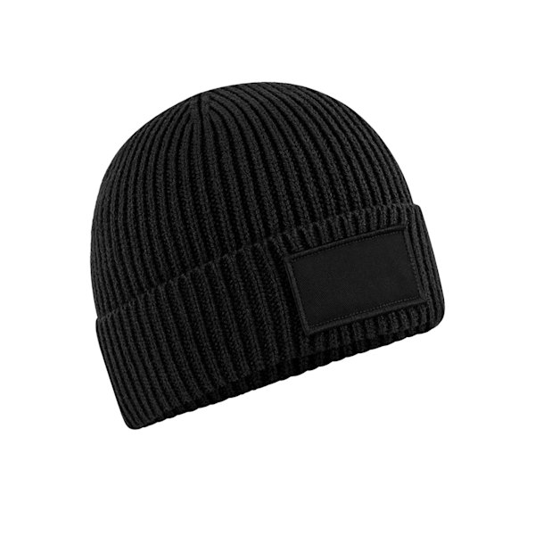 Beechfield Unisex Vuxen Fashion Patch Beanie One Size Svart Black One Size