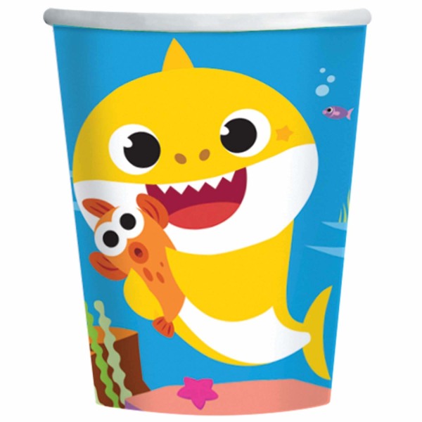 Baby Shark Disponibel Cup (Pack med 8) One Size Blå/Gul Blue/Yellow One Size