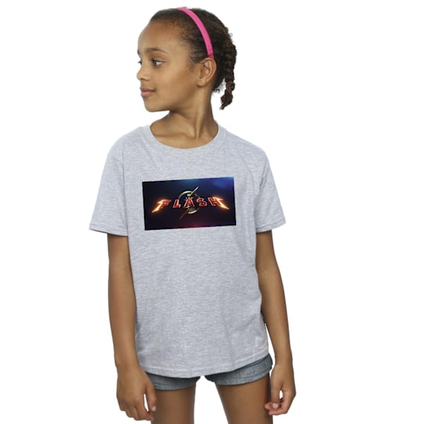 DC Comics Girls The Flash Movie Logo Bomull T-shirt 9-11 år Sports Grey 9-11 Years