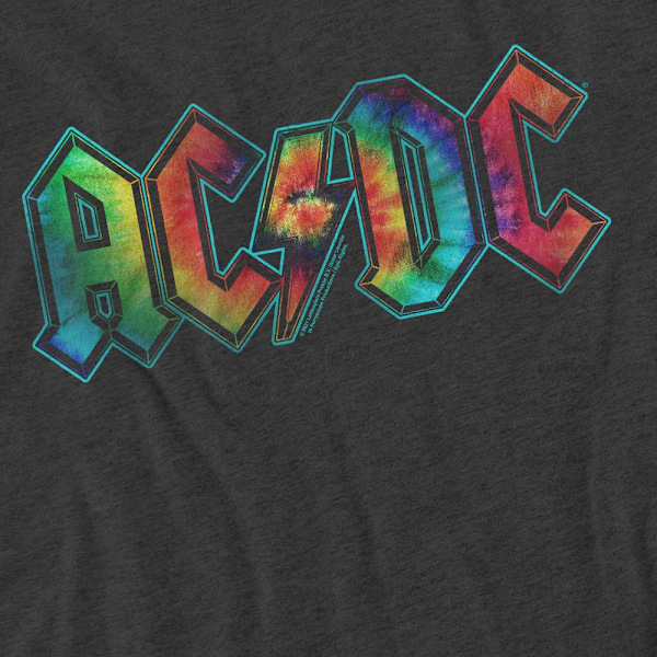 AC/DC Unisex Vuxen Tie Dye Logo T-Shirt L Kolgrå Charcoal L