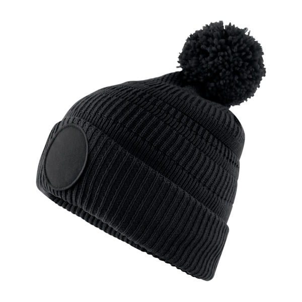 Beechfield Patch Beanie One Size Svart Black One Size